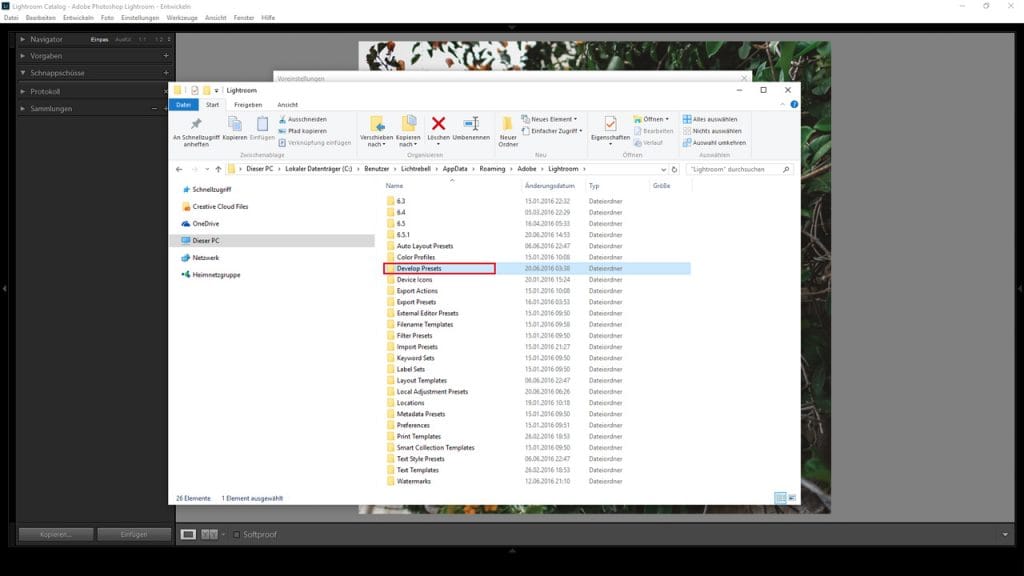 Lightroom Presets installieren
