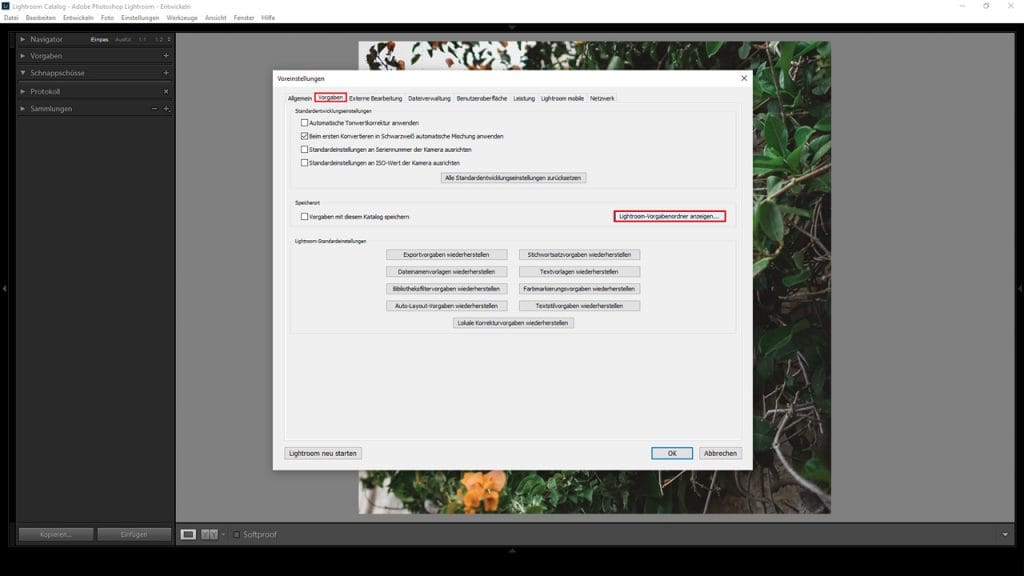 Lightroom Presets installieren